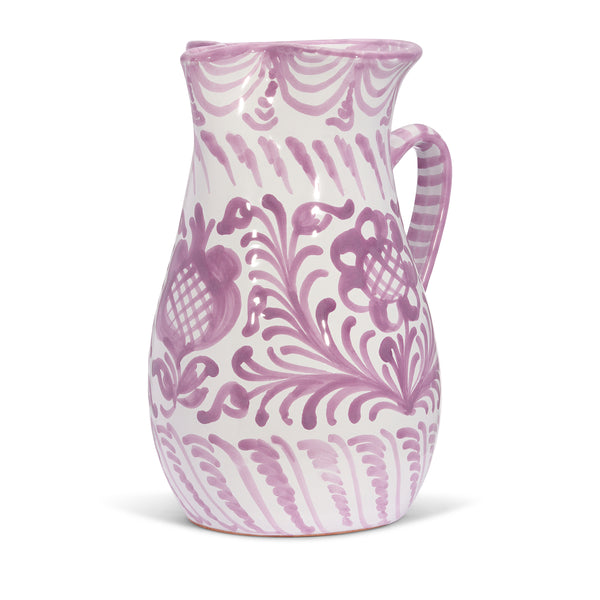 Large pitcher with hand painted designs