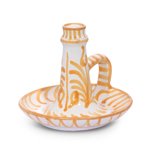 Candlestick with hand painted designs