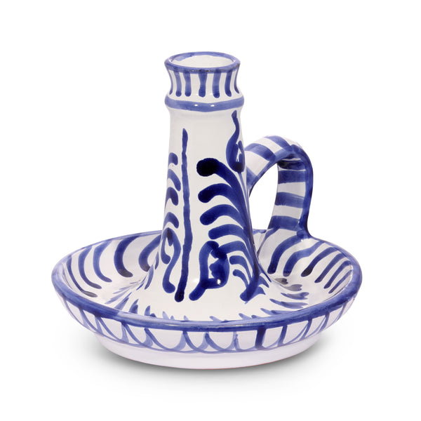 Candlestick with hand painted designs – Pomelo Casa