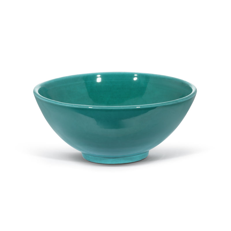 Medium bowl with green glaze