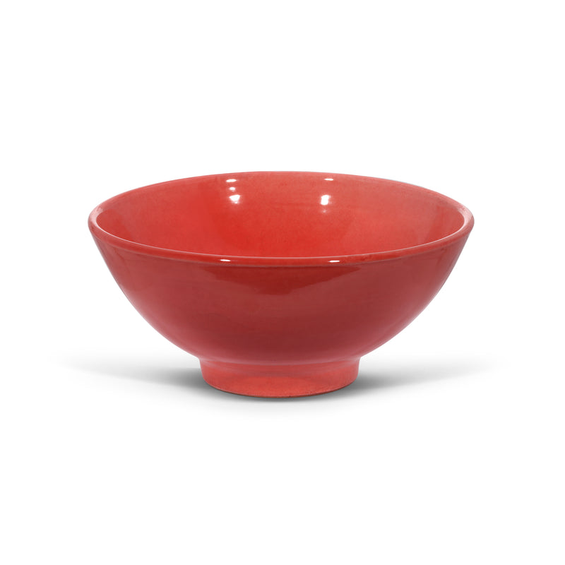 Medium bowl with coral glaze