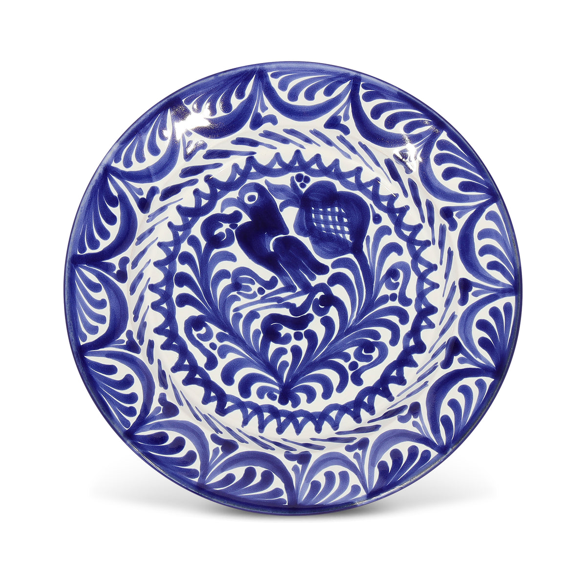 Salad plate with hand painted designs Pomelo Casa