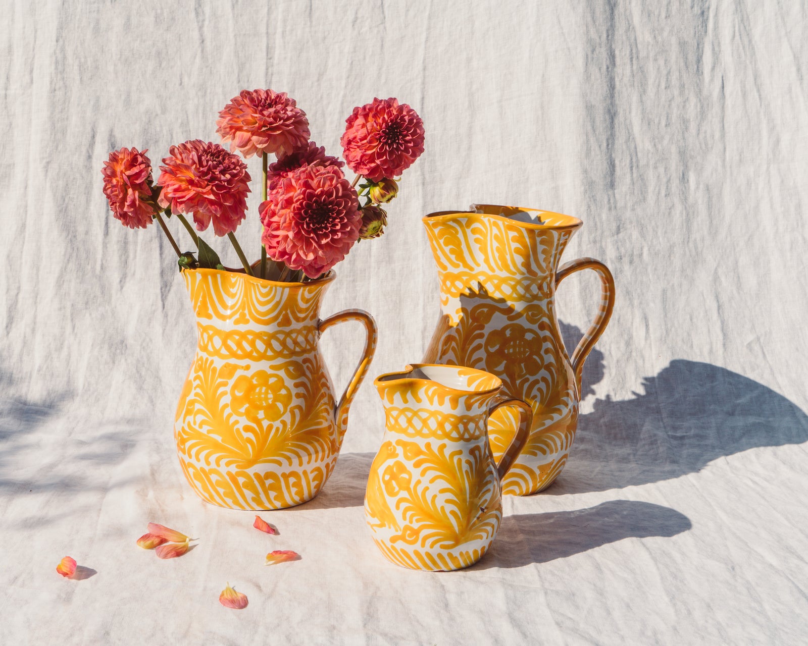 Medium pitcher with hand painted designs – Pomelo Casa
