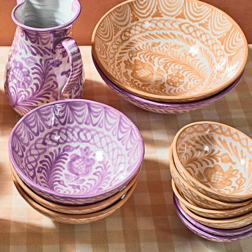 Large bowl with hand painted designs – Pomelo Casa