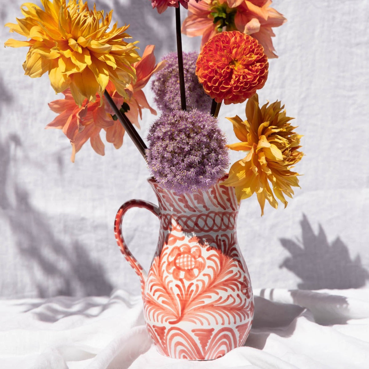 Large pitcher with hand painted designs – Pomelo Casa
