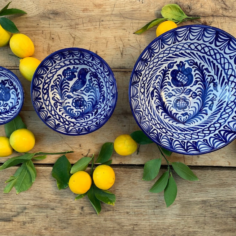 Large bowl with hand painted designs – Pomelo Casa