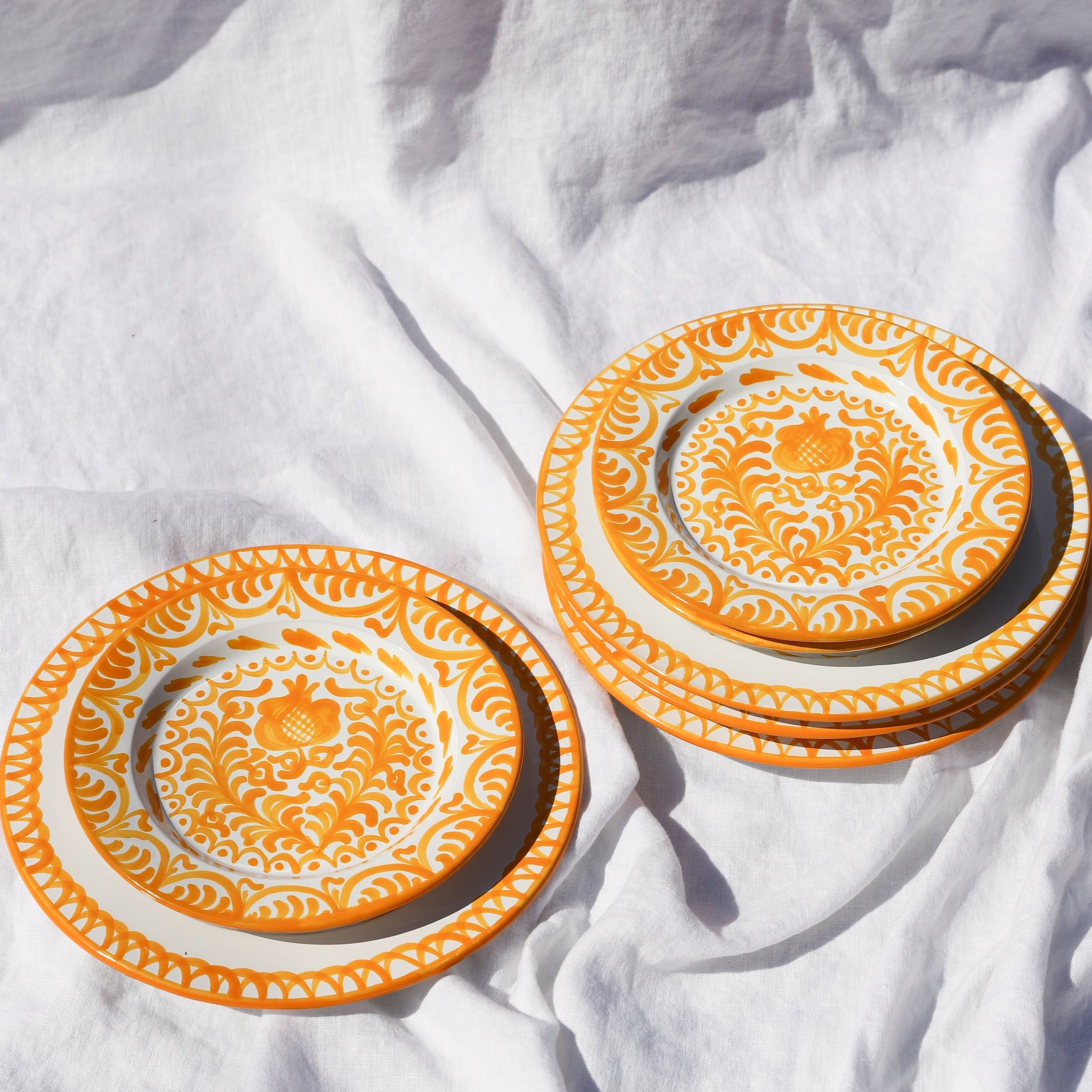 Salad plate with hand painted designs Pomelo Casa