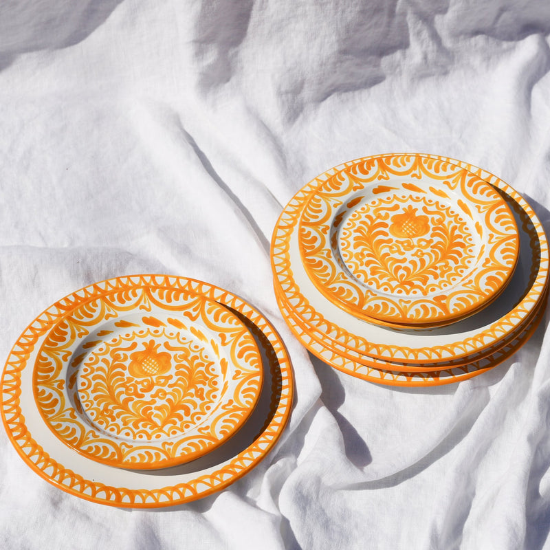 Salad plate with hand painted designs