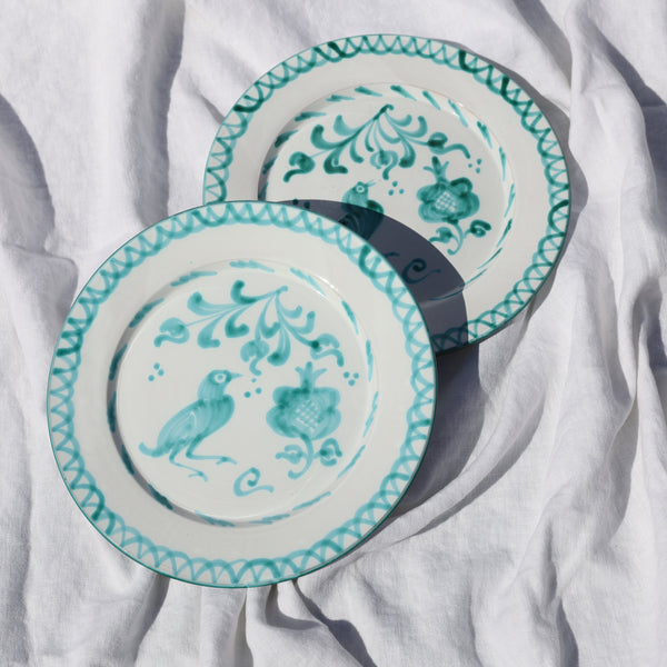 Dinner plate with hand painted designs