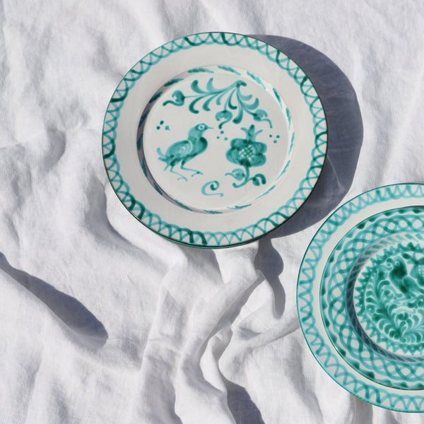 Dinner plate with hand painted designs